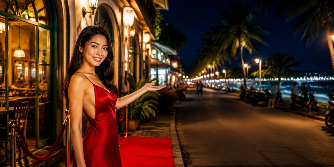 Người dùng Mũi Né thư giãn với trò chơi casino trực tuyến tại quán cà phê ven biển