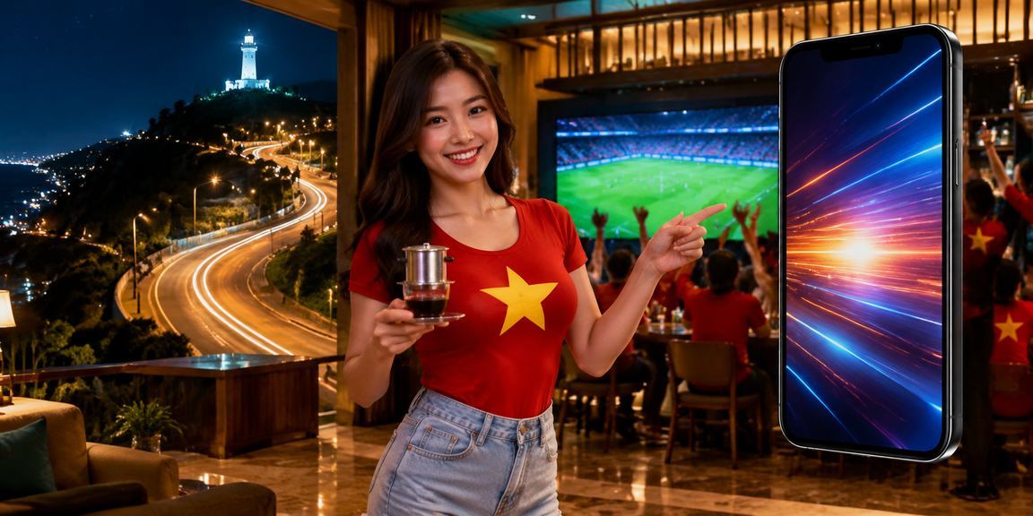 Người dùng tại Vũng Tàu thực hiện thanh toán qua MoMo khi ngồi tại quán cà phê ven biển